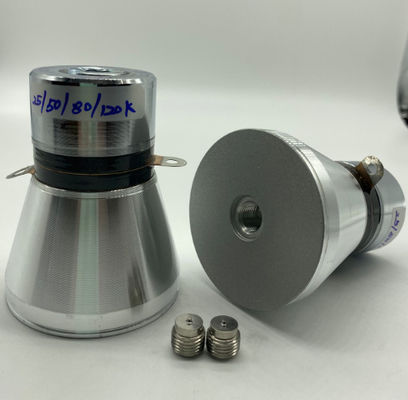 качество  80mm Ultrasonic Piezoelectric Transducer 25/50/80/120k Four Frequency Фабрика